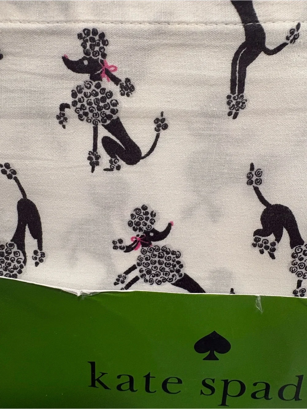 COLLEGE READY NEW kate spade “Dancing Poodle” Poodle Print Twin XL Sheet Set